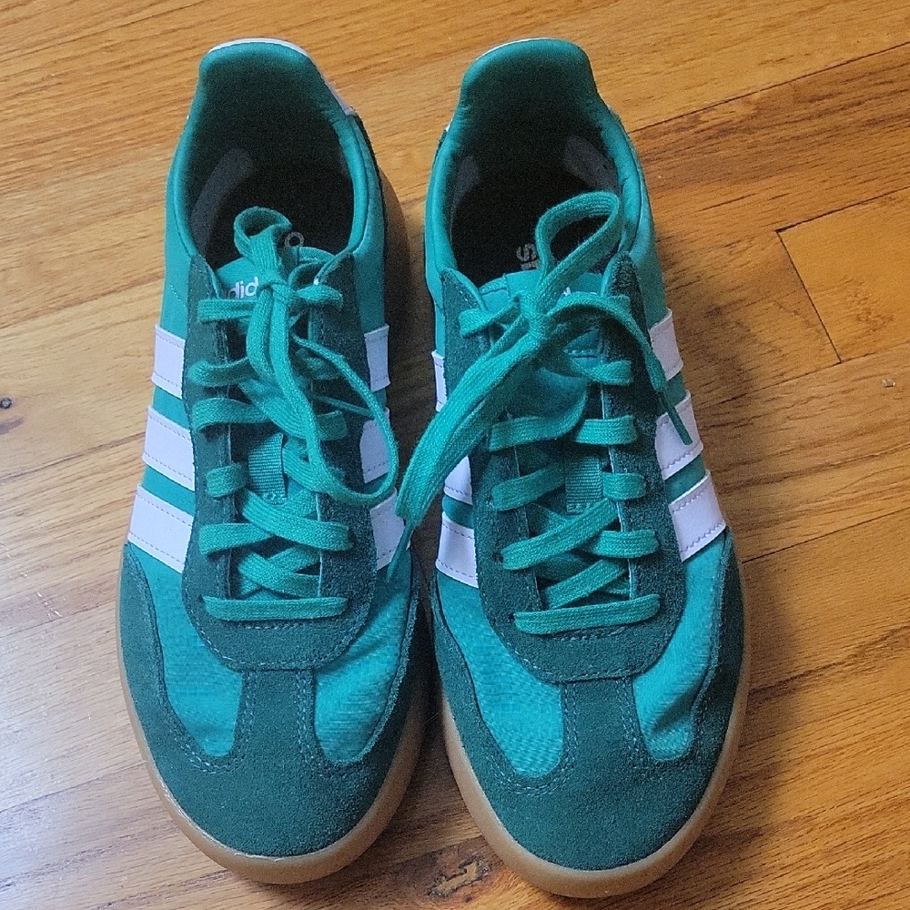 Adidas Green Sneakers with White Accents